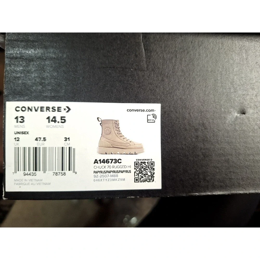 SZ 13 Men Converse‎ Chuck 70 Hi Rugged Waterproof Boots Tan Stone Sand Chunky